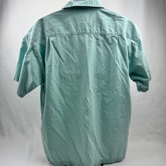 Patagonia Organic Cotton Mens Light Blue Short Sleeve Button Down Shirt Size L - Picture 3 of 5